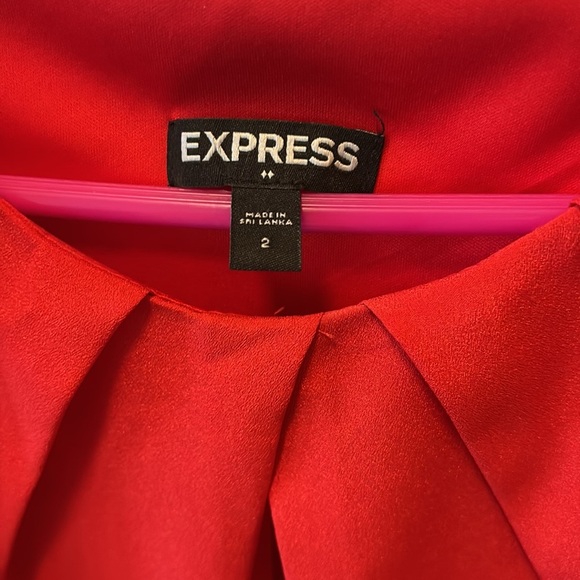 Express burnt orange red summer silk dress - Picture 3 of 4